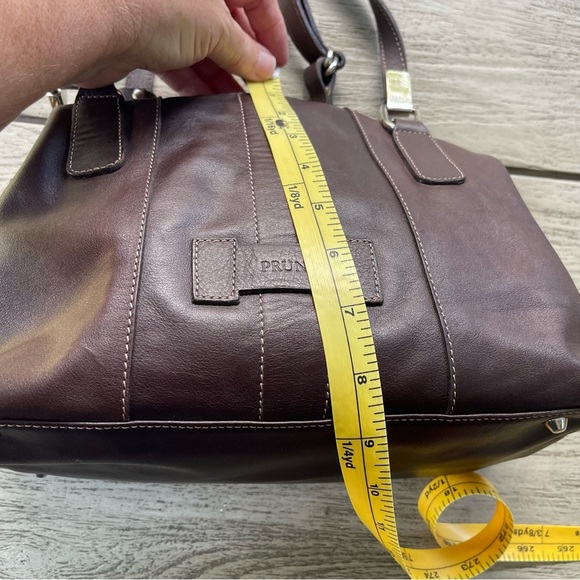 Prüne Argentina Brown Leather Satchel Bag with Double Handles - Picture 12 of 14